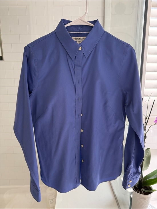 Banana Republic Tops - Banana Republic Non-Iron Fitted Shirt Dark Periwinkle Blue 12P